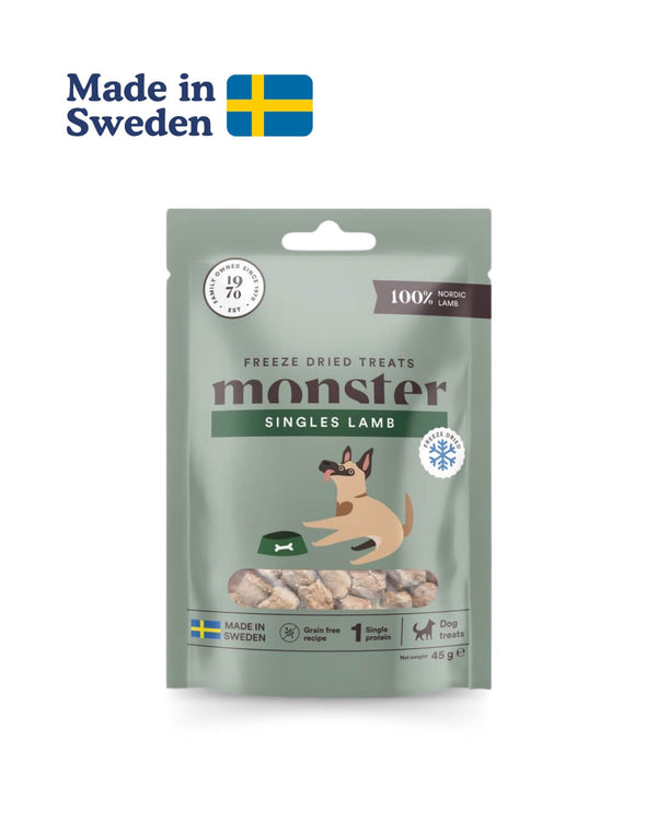 Frysetørket Hundegodteri Lam – Belønningsbiter 45 g